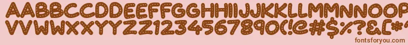 CuteStitch Font – Brown Fonts on Pink Background