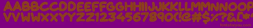 CuteStitch Font – Brown Fonts on Purple Background