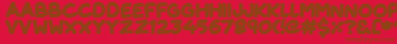 CuteStitch Font – Brown Fonts on Red Background