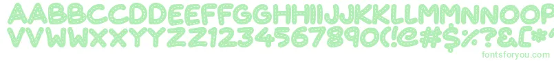 CuteStitch Font – Green Fonts on White Background