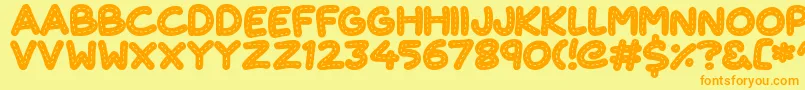 CuteStitch Font – Orange Fonts on Yellow Background