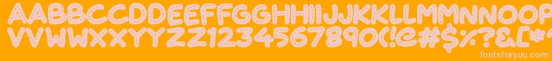 CuteStitch Font – Pink Fonts on Orange Background