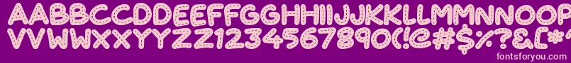 CuteStitch Font – Pink Fonts on Purple Background