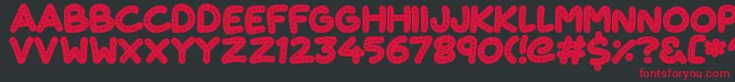 CuteStitch Font – Red Fonts on Black Background