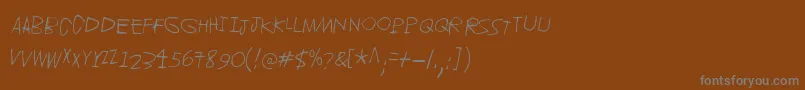 Jupiter-fontti – harmaat kirjasimet ruskealla taustalla