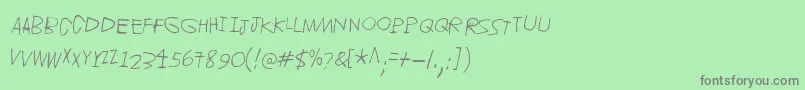 フォントJupiter – 緑の背景に灰色の文字