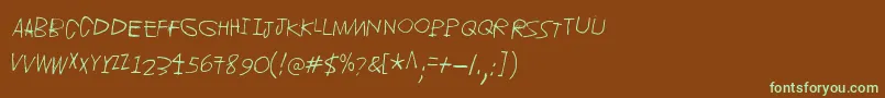 Jupiter Font – Green Fonts on Brown Background