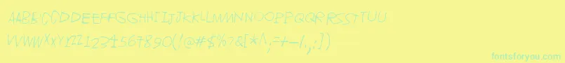 Czcionka Jupiter – zielone czcionki na żółtym tle