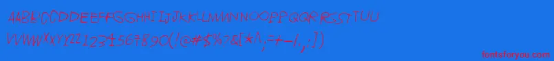 Jupiter Font – Red Fonts on Blue Background