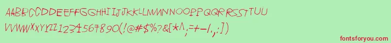 フォントJupiter – 赤い文字の緑の背景