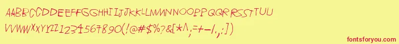 フォントJupiter – 赤い文字の黄色い背景