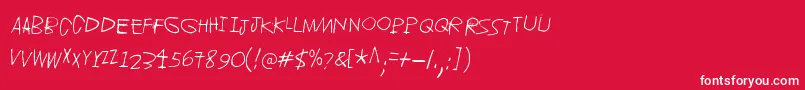 フォントJupiter – 赤い背景に白い文字