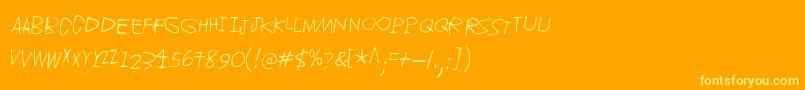 Czcionka Jupiter – żółte czcionki na pomarańczowym tle