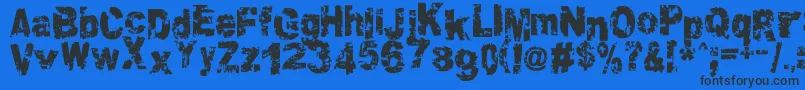 Crookiid Font – Black Fonts on Blue Background