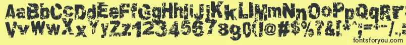 Crookiid Font – Black Fonts on Yellow Background