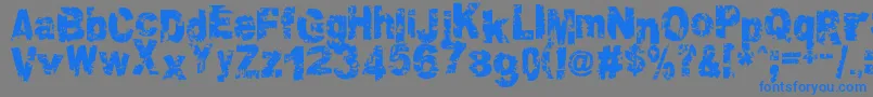 フォントCrookiid – 灰色の背景に青い文字