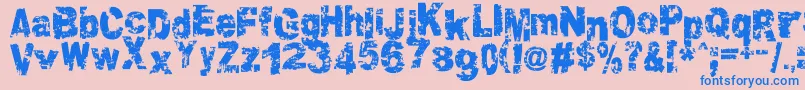 Crookiid Font – Blue Fonts on Pink Background