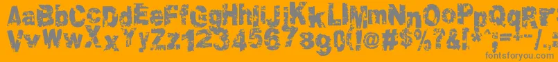 Crookiid Font – Gray Fonts on Orange Background