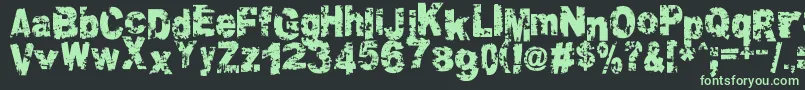 Crookiid Font – Green Fonts on Black Background