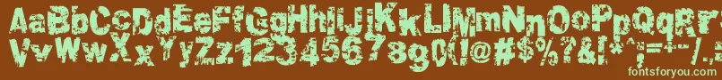 Crookiid Font – Green Fonts on Brown Background