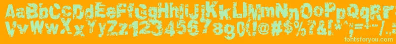 Crookiid Font – Green Fonts on Orange Background