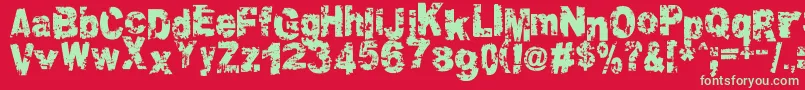 Crookiid Font – Green Fonts on Red Background