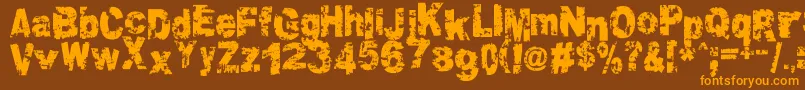 Crookiid Font – Orange Fonts on Brown Background