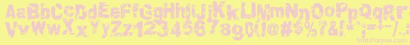 Crookiid Font – Pink Fonts on Yellow Background