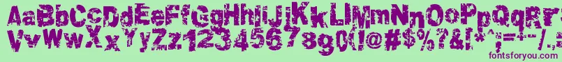 Crookiid Font – Purple Fonts on Green Background