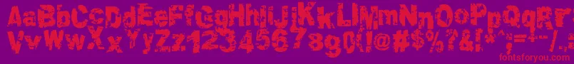 Crookiid Font – Red Fonts on Purple Background