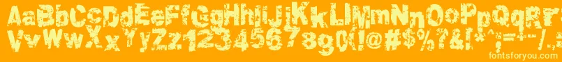 Crookiid Font – Yellow Fonts on Orange Background