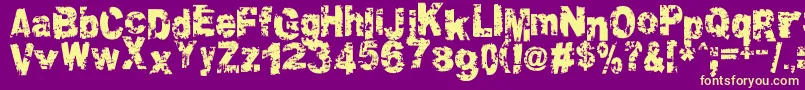 Crookiid Font – Yellow Fonts on Purple Background