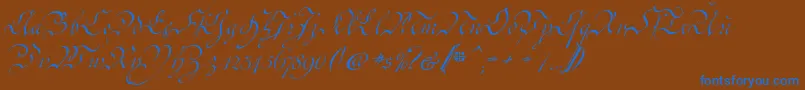 CoentgenKanzley Font – Blue Fonts on Brown Background