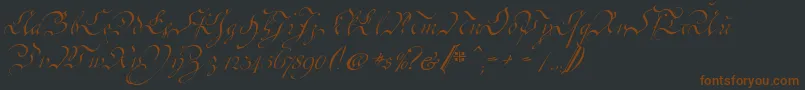 CoentgenKanzley-fontti – ruskeat fontit mustalla taustalla