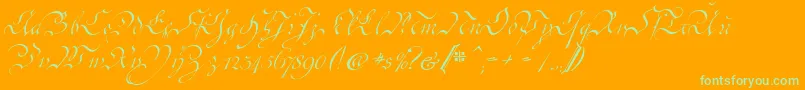 CoentgenKanzley Font – Green Fonts on Orange Background