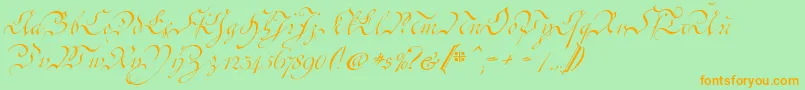 CoentgenKanzley Font – Orange Fonts on Green Background