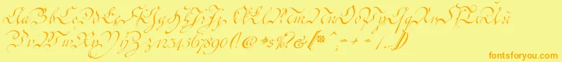 CoentgenKanzley Font – Orange Fonts on Yellow Background