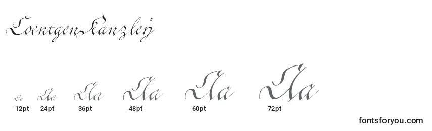 CoentgenKanzley Font Sizes