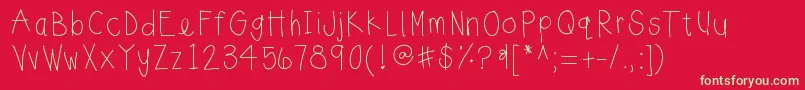 Sunnyday-Schriftart – Grüne Schriften auf rotem Hintergrund