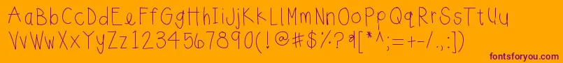 Fonte Sunnyday – fontes roxas em um fundo laranja