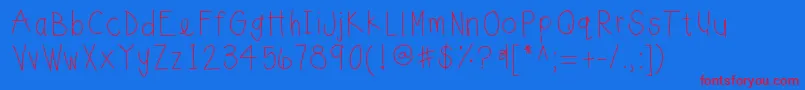 Sunnyday-Schriftart – Rote Schriften auf blauem Hintergrund