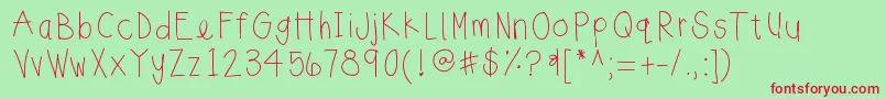 Sunnyday Font – Red Fonts on Green Background