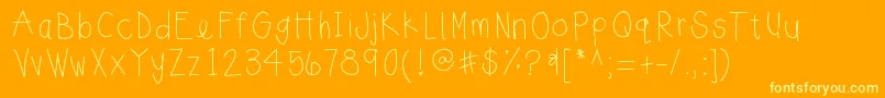 Fonte Sunnyday – fontes amarelas em um fundo laranja