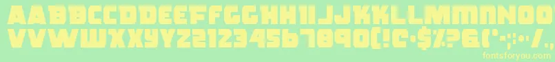 フォントRogue – 黄色の文字が緑の背景にあります