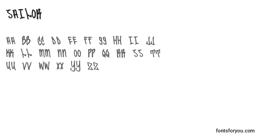 Schriftart Sailor87 – Alphabet, Zahlen, spezielle Symbole