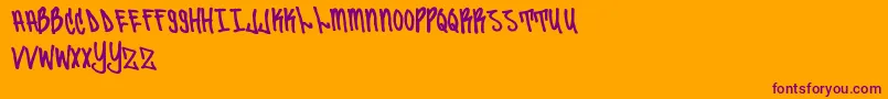 Sailor87-Schriftart – Violette Schriften auf orangefarbenem Hintergrund