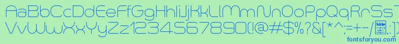 SmushLightDemo-fontti – siniset fontit vihreällä taustalla