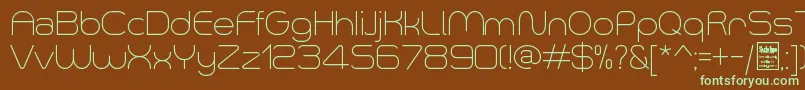 SmushLightDemo-fontti – vihreät fontit ruskealla taustalla