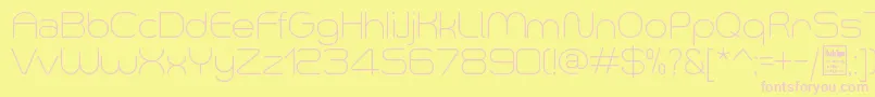 SmushLightDemo-fontti – vaaleanpunaiset fontit keltaisella taustalla