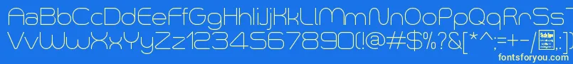 SmushLightDemo-fontti – keltaiset fontit sinisellä taustalla